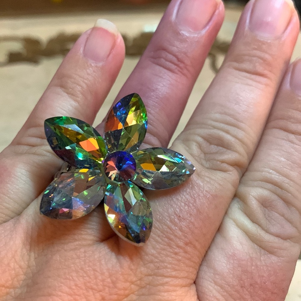 Blingy Sparkle Big Flower Ring